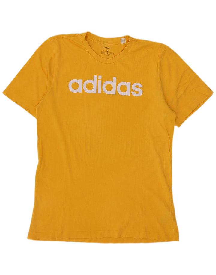 Tricou grafic pentru bărbați Adidas Top, bumbac galben mediu