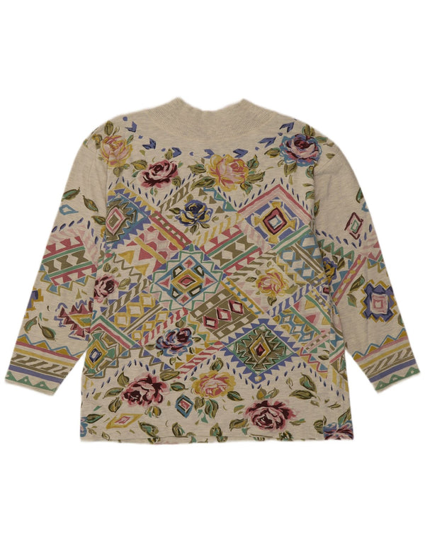 Top bluză pentru femei Together UK 14 verde mediu bumbac floral boem