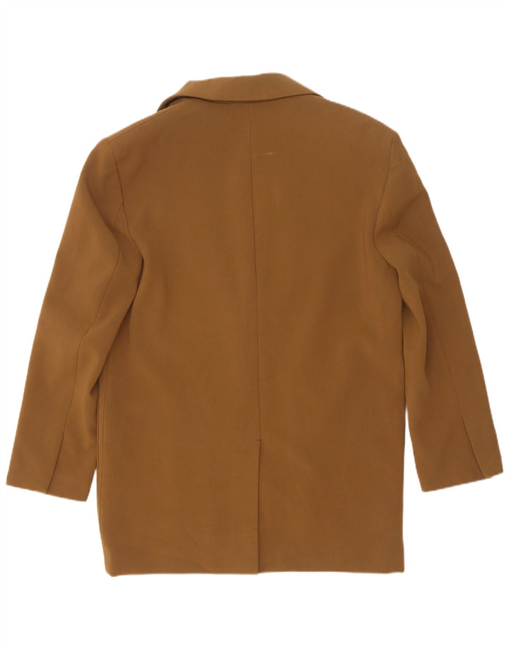 Blazer supradimensionat cu 2 nasturi Zara pentru femei UK 10 Poliester maro mic