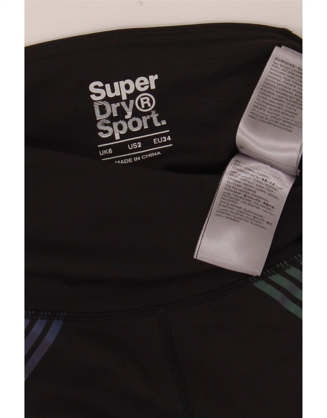 Leggings cu grafică pentru femei SUPERDRY UK 6 Poliester negru mic