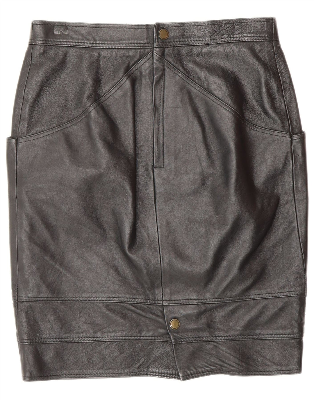 Fusta din piele pentru femei VINTAGE IT 44 Medium W28 Piele neagră
