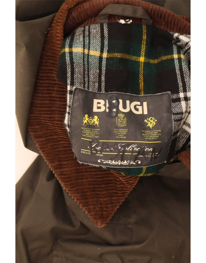 Jachetă Brugi pentru bărbați din bumbac cerat UK 40, mare, kaki, color block