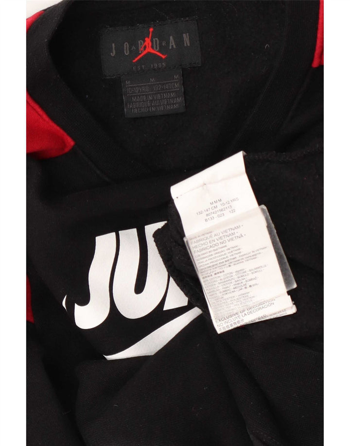 Hanorac cu grafic pentru băieți Jordan 10-11 ani, mediu negru, color block