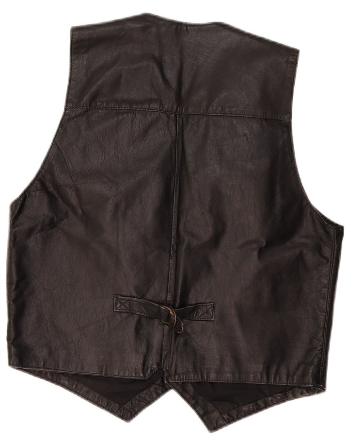 Vestă din piele pentru bărbați VINTAGE, neagră medie