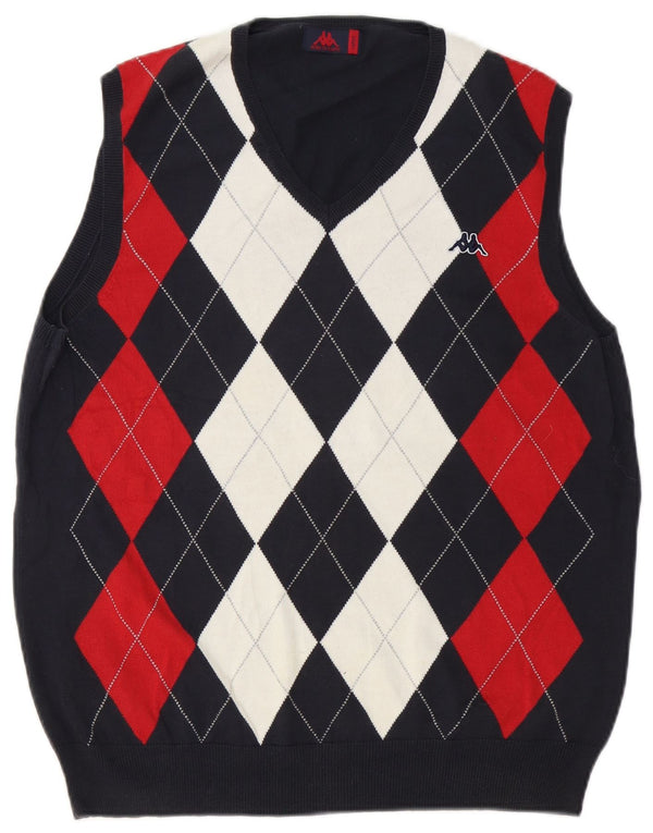 Kappa Vestă bărbați Tank Top mare bleumarin Argyle/Diamond Bumbac