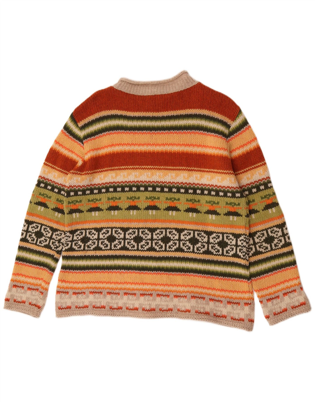 Pulover Pulover Femei Bianca Gât țestoasă IT 46 Large Multicolor