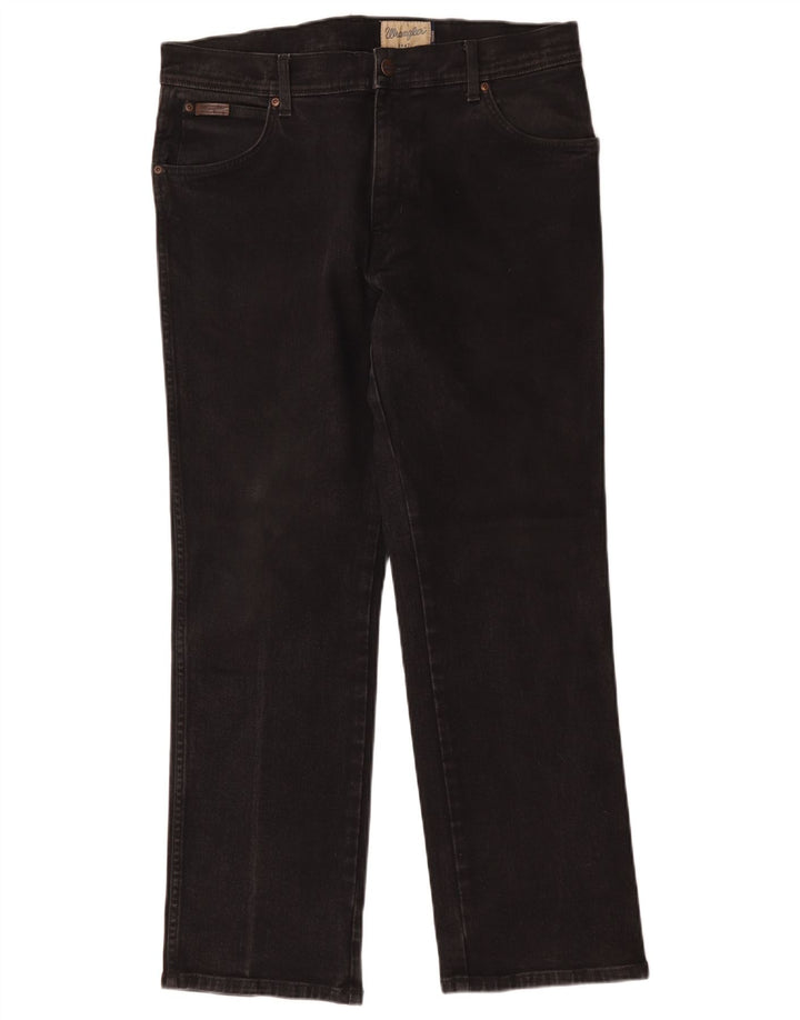 Blugi drepte pentru bărbați Wrangler Texas W35 L30 bumbac negru