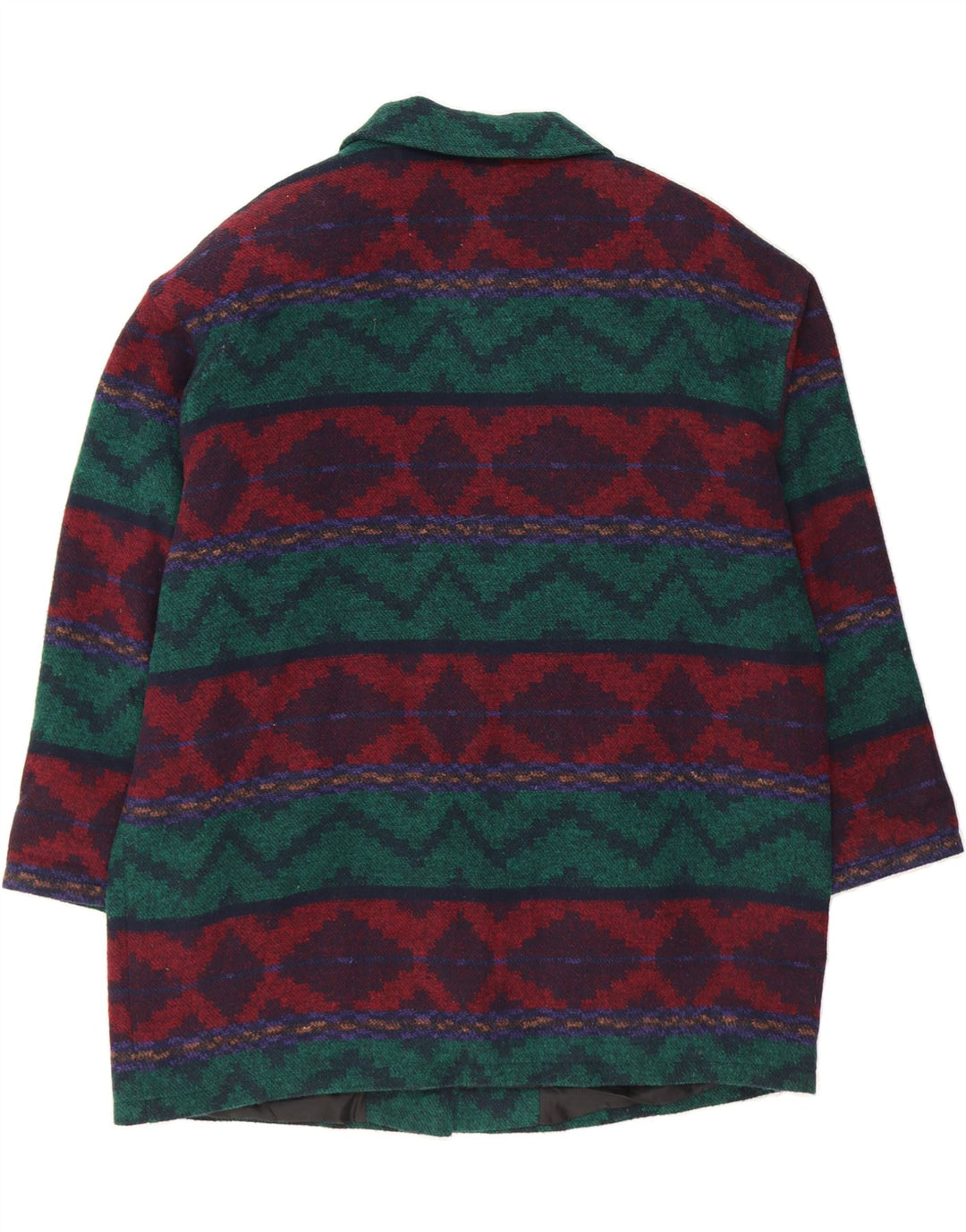 VINTAGE Womens Oversized Overcoat UK 16 Large Multicoloured Argyle/Diamond Vintage Vintage and Second-Hand Vintage from Messina Hembry 