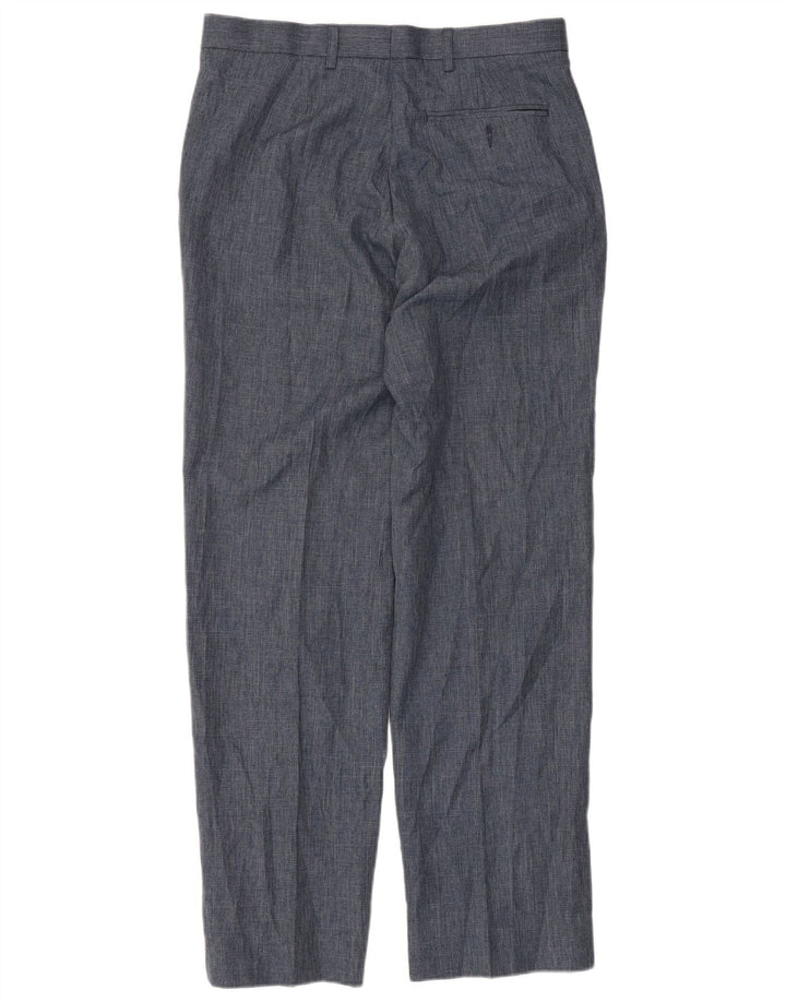 Pantaloni de costum pentru bărbați Marks & Spencer, cu ajustare normală, L32 L33, poliester albastru