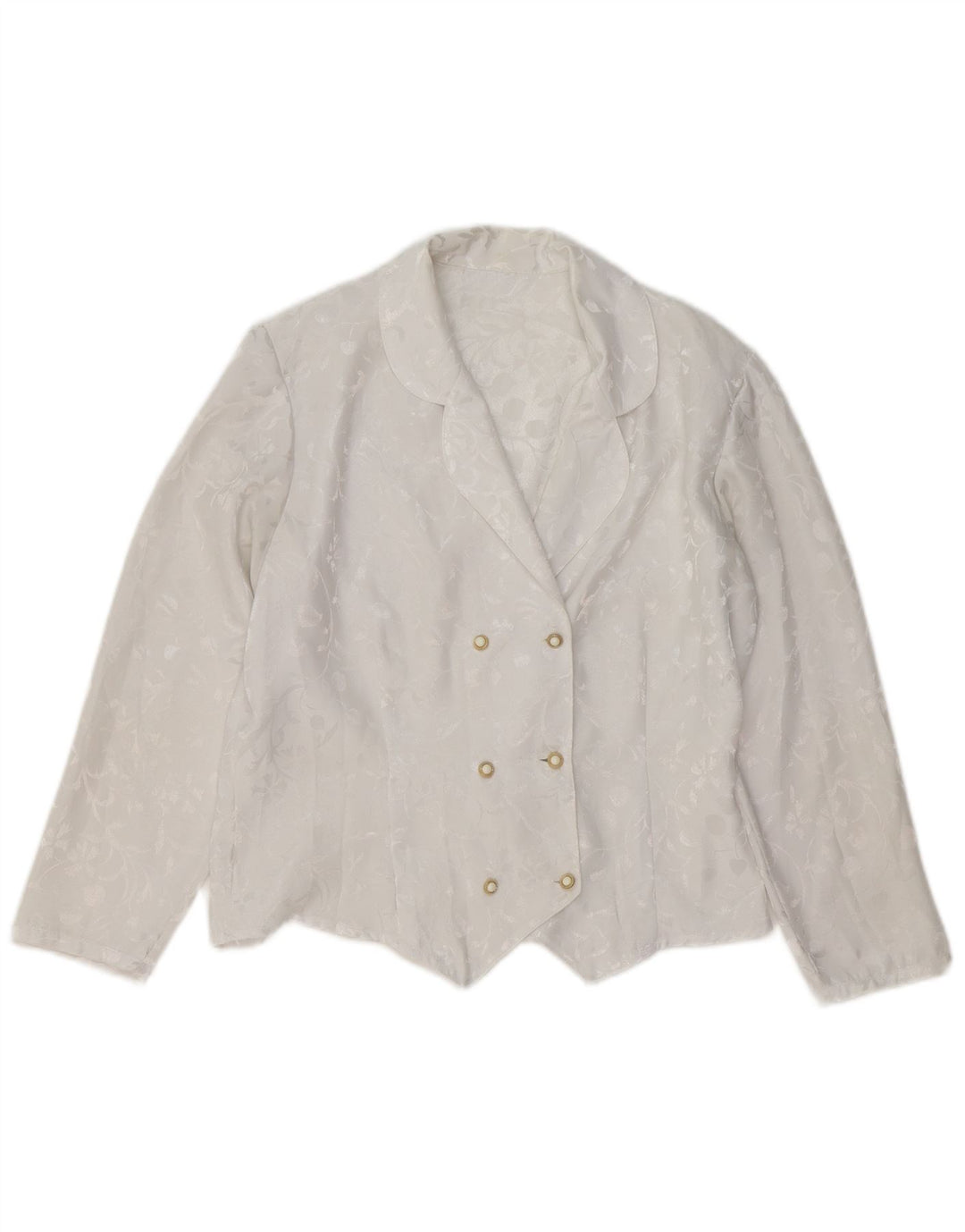 Blazer vintage pentru femei cu mâneci 3/4 UK 14 Medium White Floral