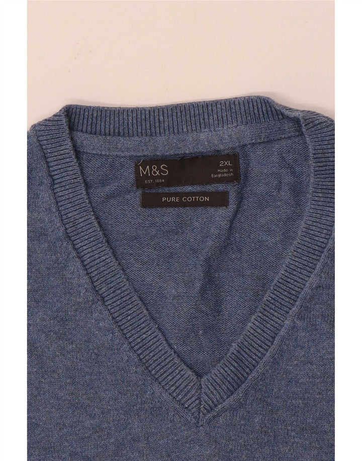 Vestă Marks & Spencer pentru bărbați, 2XL, bumbac, albastru