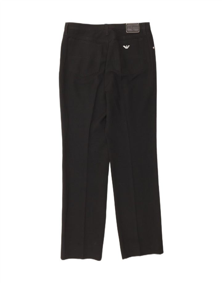ARMANI Womens Straight Casual Trousers W30 L30 Black Polyester Vintage Armani and Second-Hand Armani from Messina Hembry 