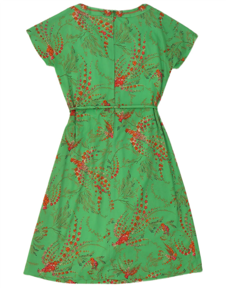 Rochie vintage pentru femei, în formă de A, EU 40, verde mediu, poliester floral