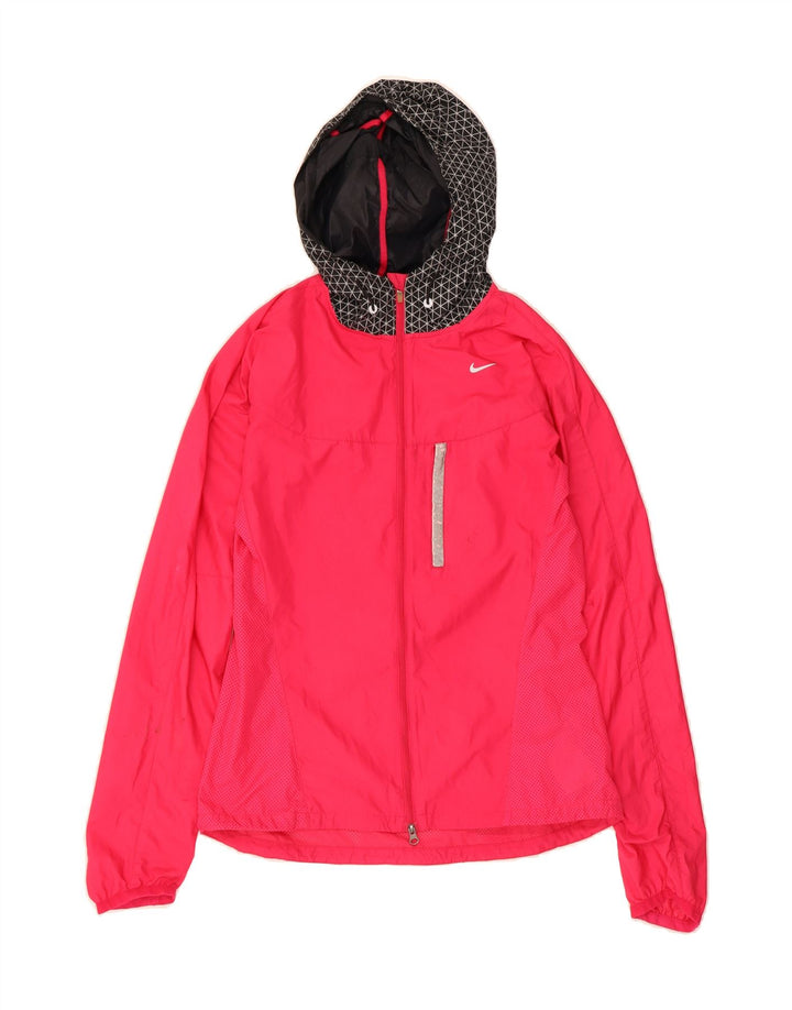 NIKE Womens Hooded Rain Jacket UK 10 Small Pink Polyester Vintage Nike and Second-Hand Nike from Messina Hembry 