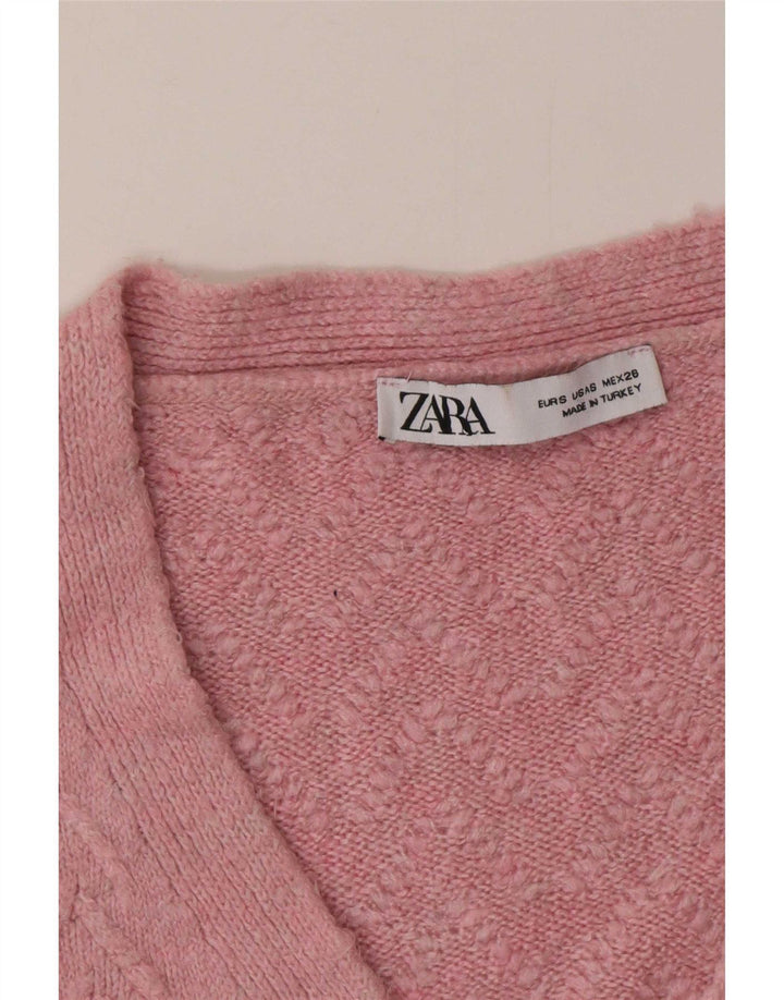 Pulover cardigan supradimensionat pentru femei Zara UK 10 mic roz