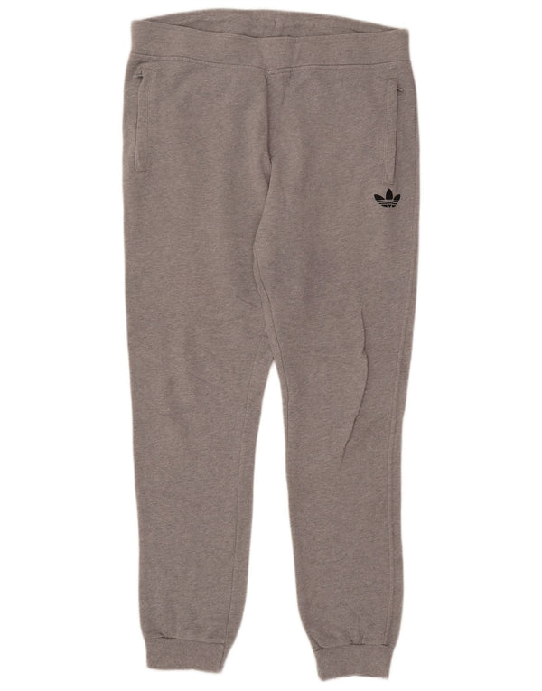 Pantaloni de trening pentru bărbați Adidas Pantaloni de jogging mari, gri bumbac cu pete
