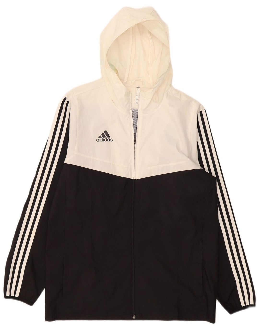 Jachetă de ploaie cu glugă Adidas pentru bărbați UK 38 Medium Black Colorblock Poliester