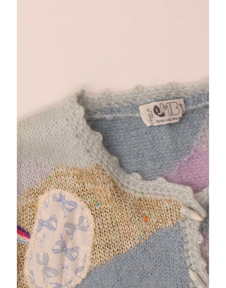 Pulover Cardigan Vintage pentru Damă UK 14 Medium Multicolor Noutate
