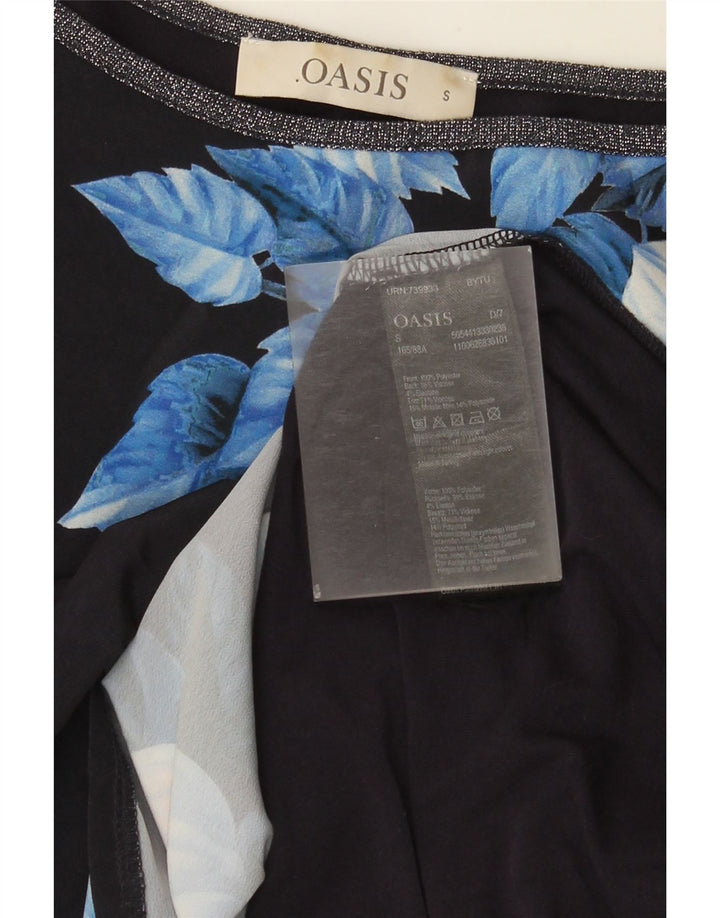 Bluză pentru femei Oasis, Marea Britanie 10, Poliester Floral Albastru Marin mic