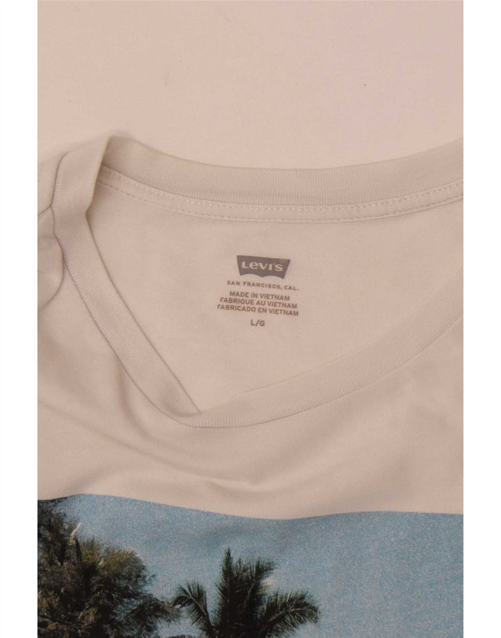 Tricou grafic pentru bărbați Levi's Top Large White