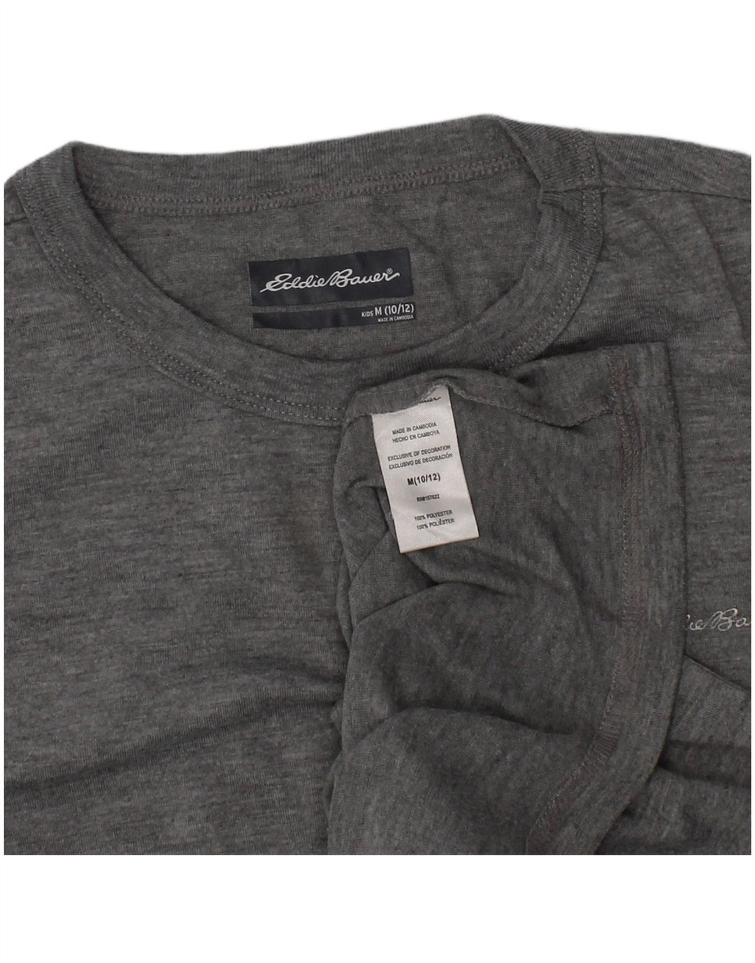 Tricou pentru băieți Eddie Bauer Top 10-11 ani Poliester gri mediu