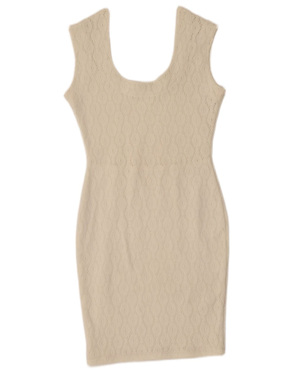 Rochie de epocă pentru femei, fără mâneci, bodycon, UK 8, mic, alb