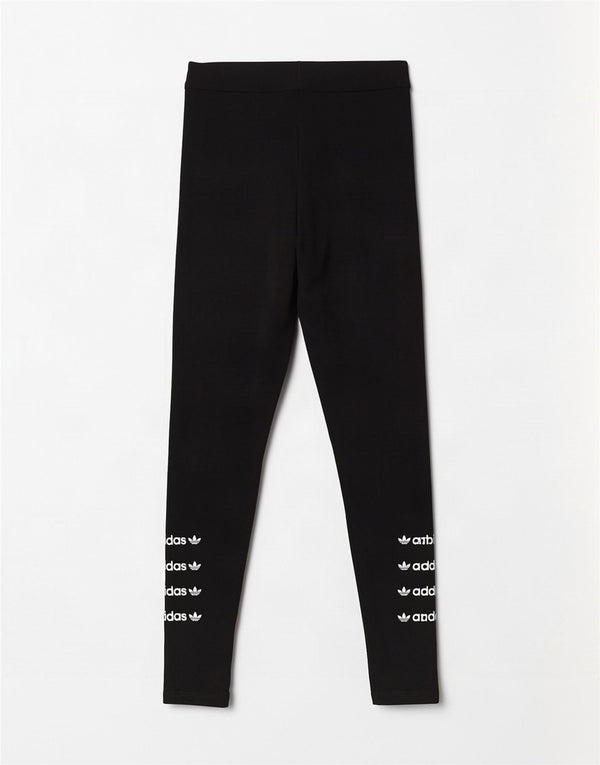 Leggings grafic Adidas pentru femei UK 12, bumbac mediu negru