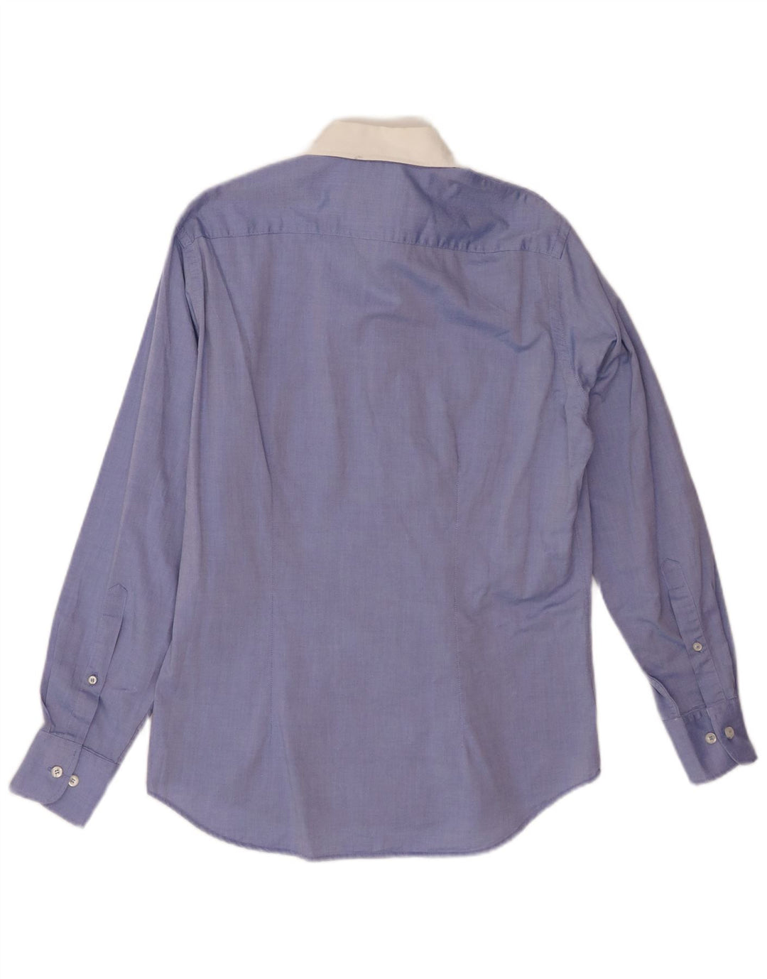 FRED PERRY Mens Slim Fit Shirt Medium Blue Colourblock Cotton