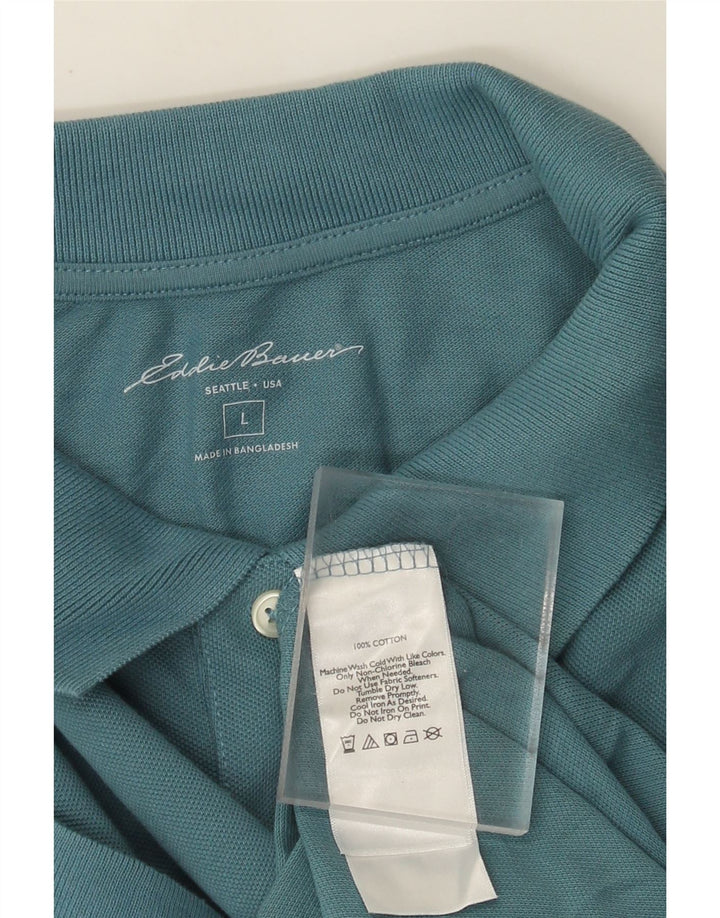 Cămașă polo Eddie Bauer pentru bărbați, mare, albastru, bumbac