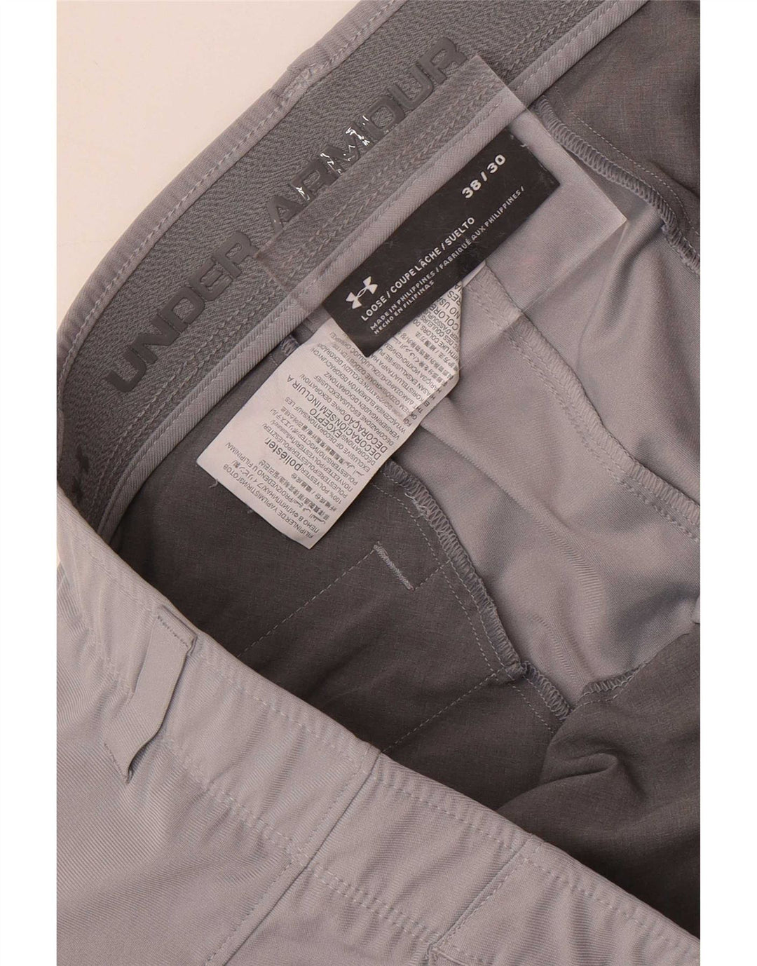 Pantaloni chino drepti pentru bărbați Under Armour W38 L30 poliester gri