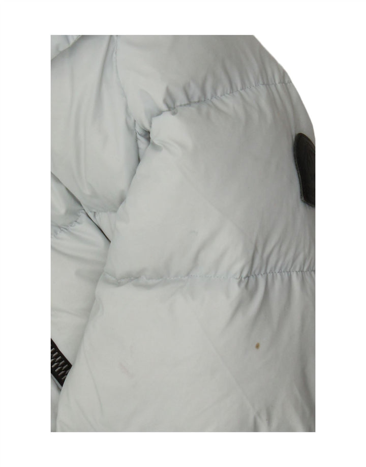 Jachetă căptușită cu glugă Superdry pentru femei UK 8 Small Blue Nylon
