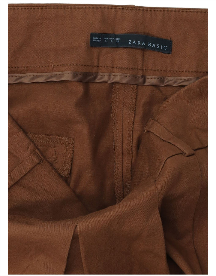 Fustă A-Line Plisă pentru Damă Zara Mare W34 Maro
