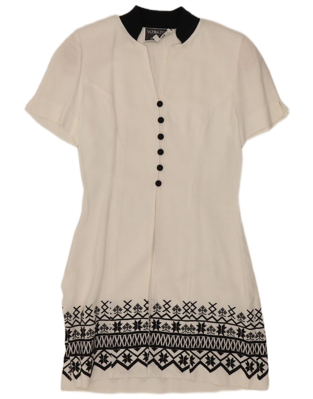 Gattinoni Rochie Teacă Femei Mâneci Scurte IT 44 Medium Alb Geometric