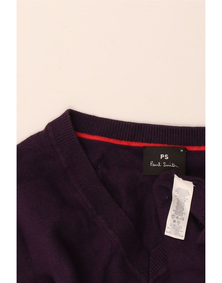 Pulover pentru bărbați Paul Smith, cu decolteu în V, din bumbac violet mediu