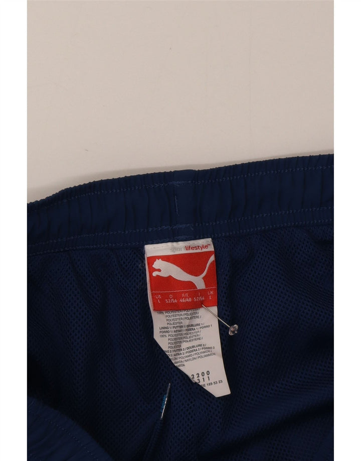 Pantaloni de trening cu grafică Puma pentru bărbați Joggeri mari, albastru, poliester