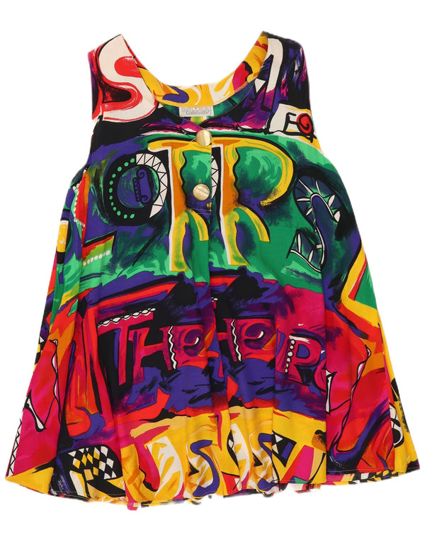 Bluză Vintage pentru femei cu paragate cu tăiere lejeră Top UK 14 Medium Multicolor