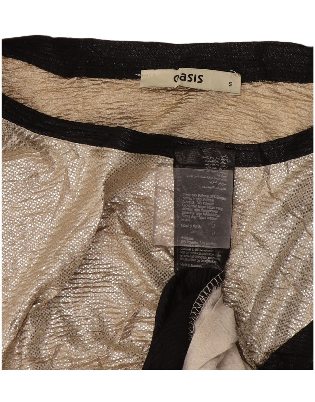 Bluză supradimensionată fără mâneci pentru femei Oasis UK 10 Small Gold Colorblock