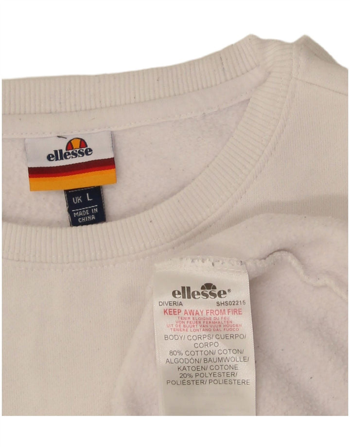 Hanorac pentru bărbați Ellesse Pulover mare, alb, bumbac
