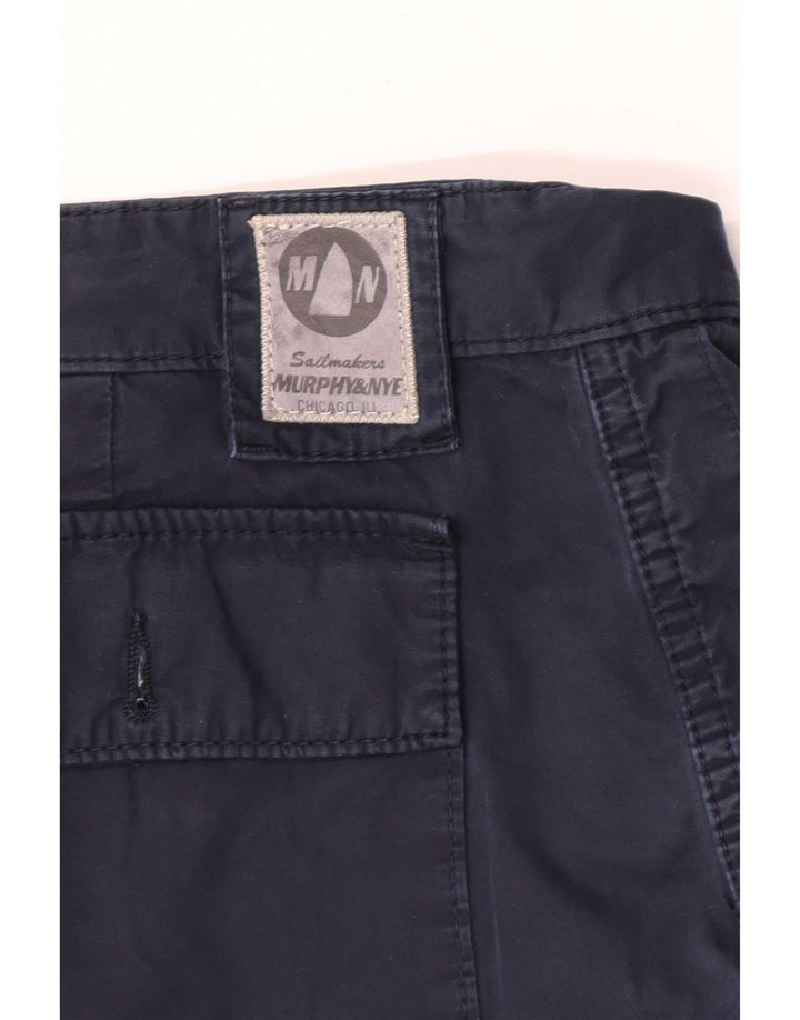 Murphy & Nye Mens Regular Cargo Shorts Large W36 Bleumarin Bumbac