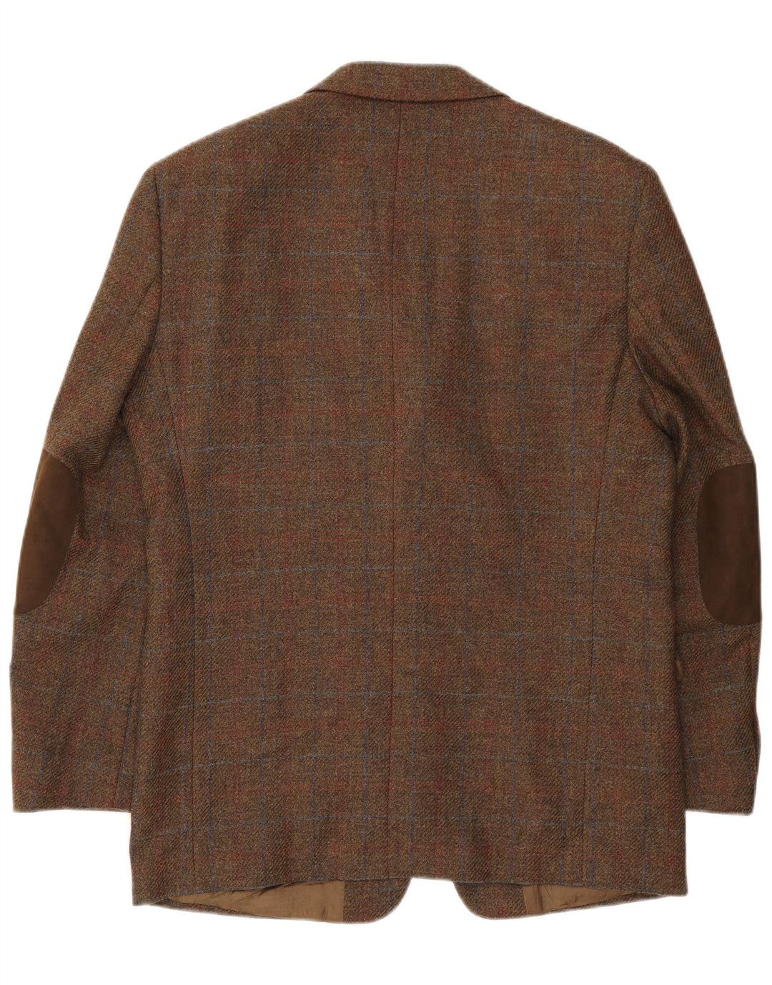 Jachetă pentru bărbați Gilberto cu 3 nasturi, UK 40, lână virgină, maro, cu carouri