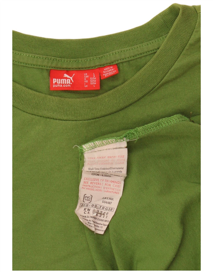 Top pentru bărbați Puma cu mânecă lungă, mare, verde, bumbac