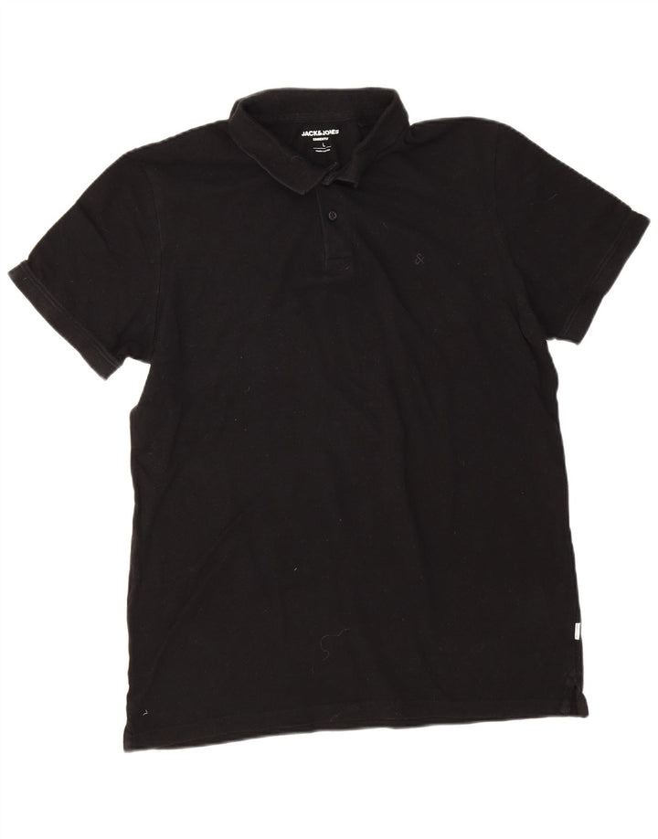Tricou polo Jack & Jones pentru bărbați, mare, negru, bumbac