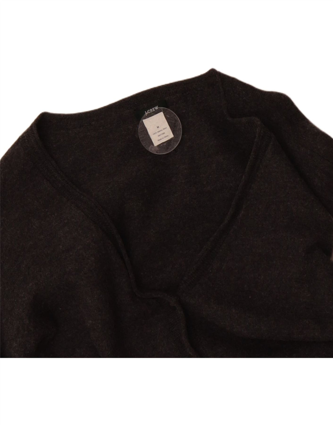 J. CREW Womens Cardigan Sweater UK 14 Medium Grey Merino Wool Vintage J. Crew and Second-Hand J. Crew from Messina Hembry 