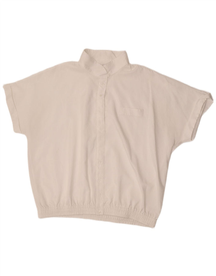 Bluză cămașă cu mânecă scurtă pentru femei Lady Joy EU 44 XL Albă