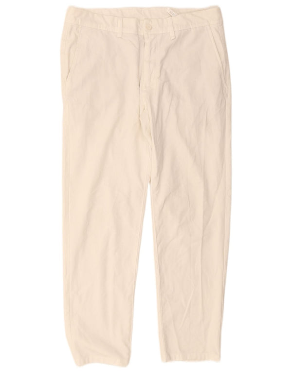 Pantaloni chino drepți pentru bărbați Zara EU 42 Large W32 L28 Poliester alb