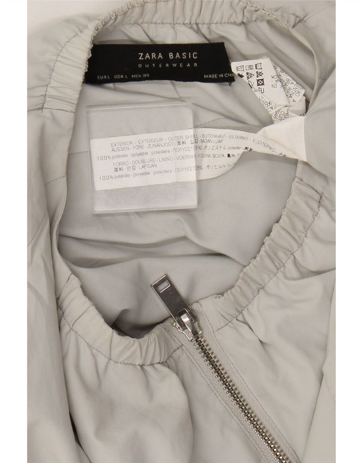 Bomber pentru femei Zara UK 16, mare, gri, poliester