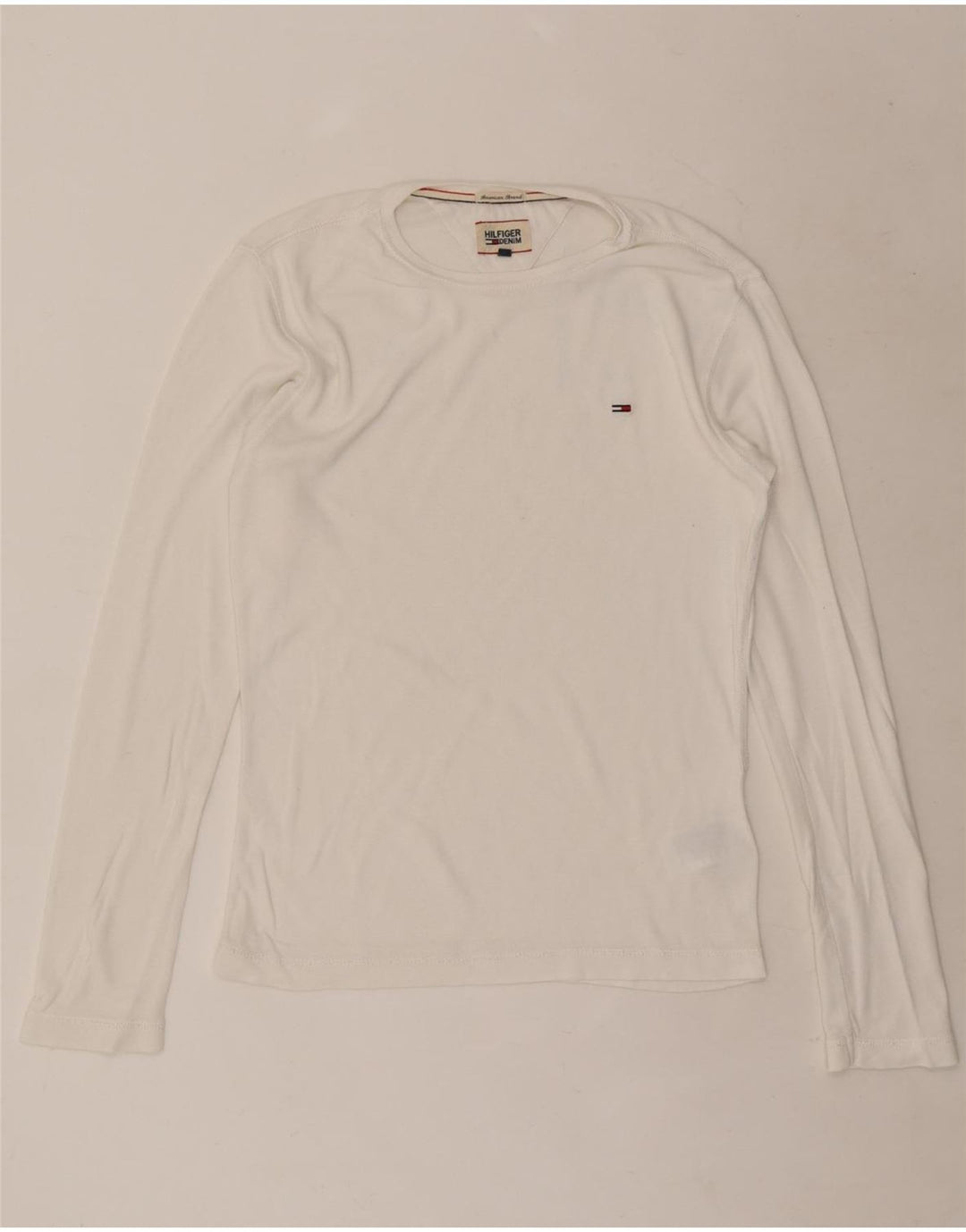 Top pentru bărbați Tommy Hilfiger cu mânecă lungă, mic, alb, din bumbac