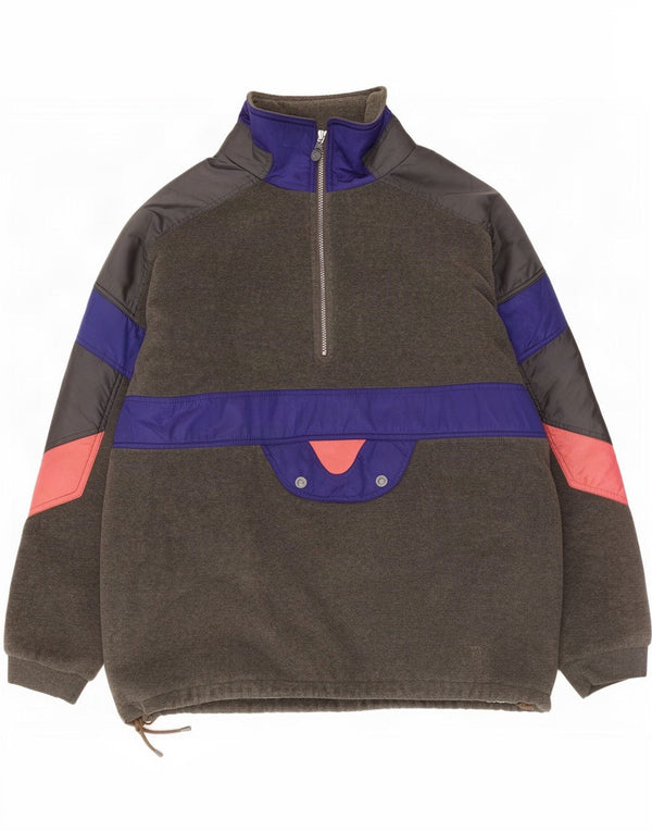 Pulover pentru bărbați Klepper, cu fermoar și gât, din lână, 2XL, gri, poliester color bloc