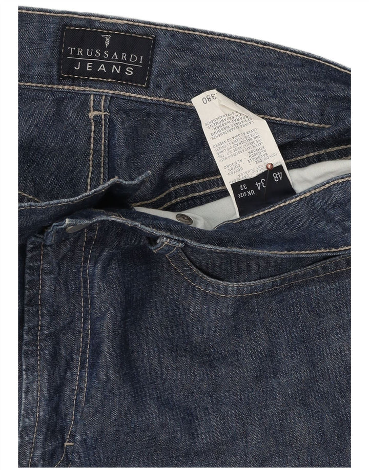 TRUSSARDI Mens Straight Jeans W32 L32 Blue Cotton