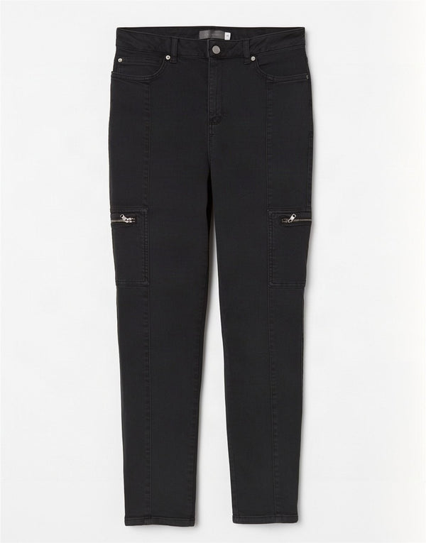 MINT VELVET Womens Cargo Skinny Jeans UK 12 Medium W30 L28 Grey Cotton